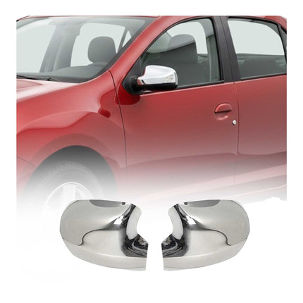 Spiegelkappen Spiegelabdeckung für Renault Thalia Symbol Edelstahl Chrom 2tlg
