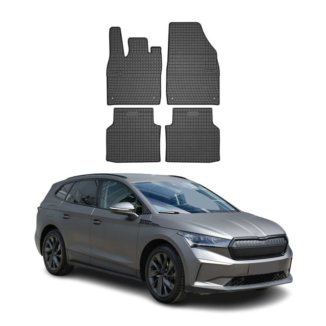 OMAC Gummi Fußmatten für Skoda Enyaq 2020-2026 Automatten Gummi Schwarz 4tlg