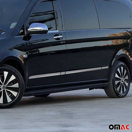 Seitentürleiste Türschutz für Mercedes Vito W447 Doppeltür L3 Langer Edelstahl