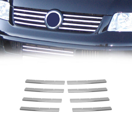 Kühlergrill Leiste Grillleisten für VW Transporter T5 2003-10 Edelstahl Chrom 8x