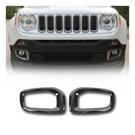 Nebelscheinwerfer Rahmen Umrandung für Jeep Renegade 2014-2019 Chrom Dunkel 2x