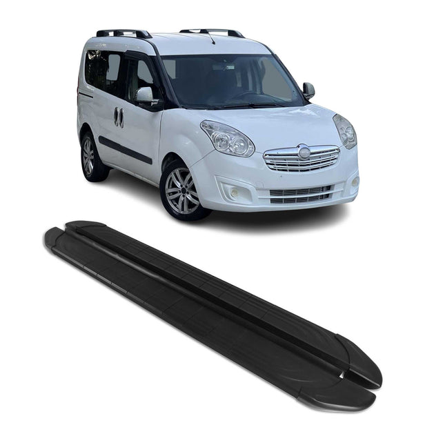 Alu Trittbretter Seitenschweller für Opel Combo 2012-2019 L1 Kurzer Schwarz 2x
