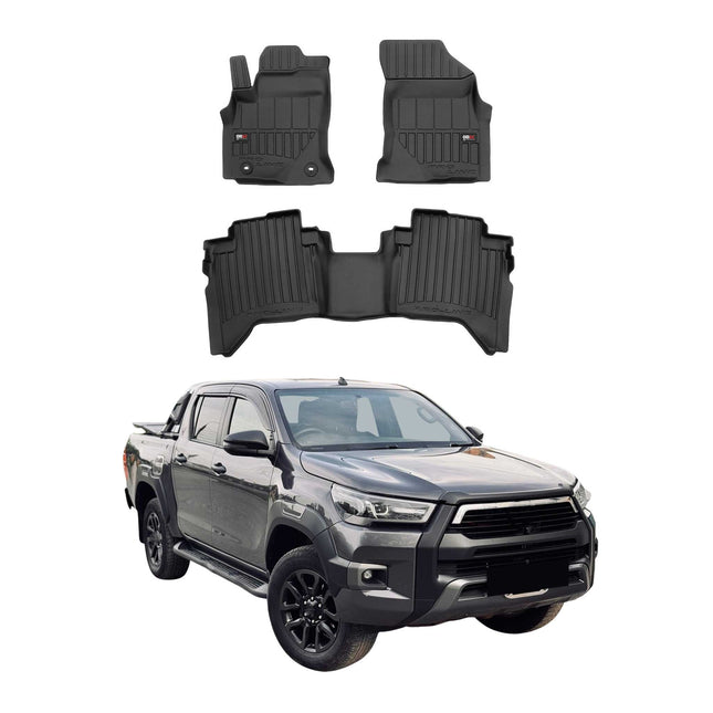 OMAC Gummi Fußmatten für Toyota Hilux 2015-2024 Premium TPE Automatten 3tlg