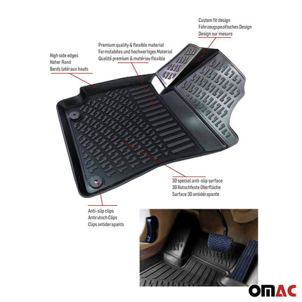 Fußmatten 3D Gummimatten für VW Beetle 2011-2019 Gummi TPE Schwarz 2tlg