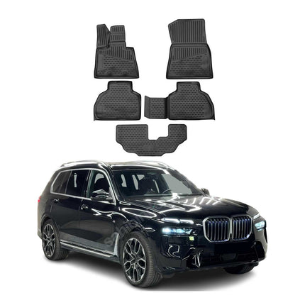 OMAC Gummimatten Fußmatten für BMW X7 G07 2018-2026 TPE Automatten Schwarz 5x