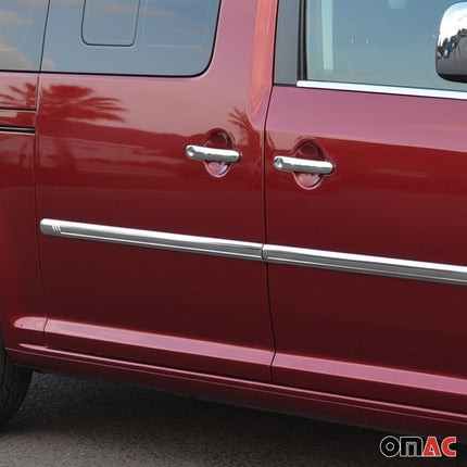 Seitentürleiste Türschutzleiste für VW Caddy 2003-2015 Langer Chrom Edelstahl 4x