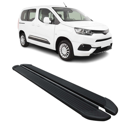 Seitenschweller Trittbretter für Toyota Proace City L1 2019-26 Kombi Alu Schwarz