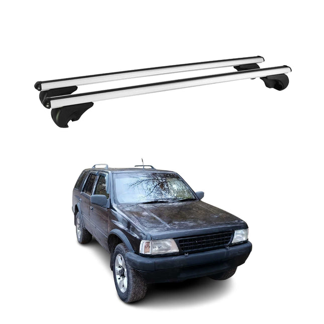Dachträger Grundtäger für Opel Frontera A 1991-1998 75kg Aluminium Silber 2 tlg