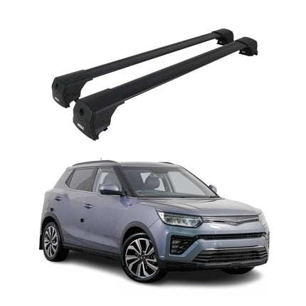 Dachträger Gepäckträger für Ssangyong Tivoli 2015-2023 ABE Aluminium Schwarz