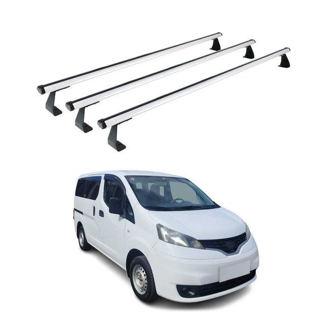 Dachträger Grundtäger für Nissan NV200 2009-2021 75kg Aluminium Silber 3 tlg