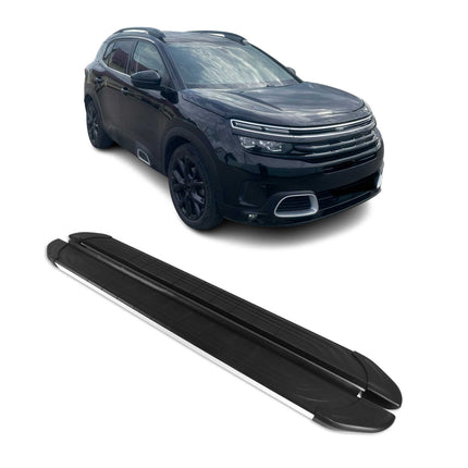 Trittbretter Seitenschweller für Citroen C5 Aircross 2018-2025 Alu Schwarz Grau