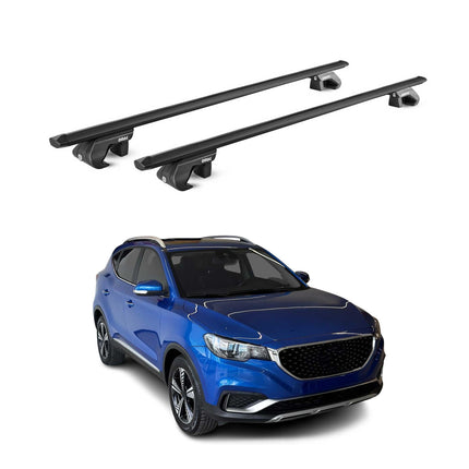 Dachträger Grundtäger für MG ZS EV 2020-2026 90kg Aluminium Schwarz 2 tlg ABE