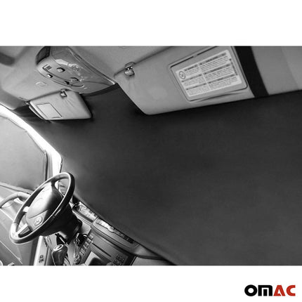 Frontscheibe Gardinen Maß Vorhänge für Fiat Ducato 2006-2026 Grau Schwarz 3tlg