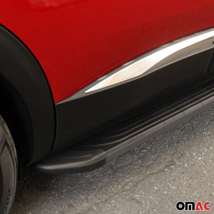 Trittbretter Seitenschweller für Fiat 500X 2015-2026 Aluminium Schwarz 2tlg