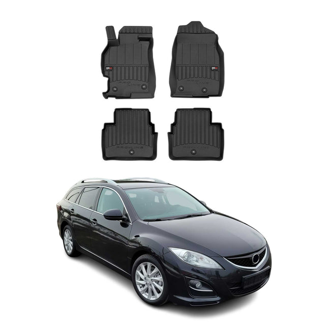OMAC Gummi Fußmatten für Mazda 6 2008-2012 Premium TPE 3D Automatten Schwarz 4x