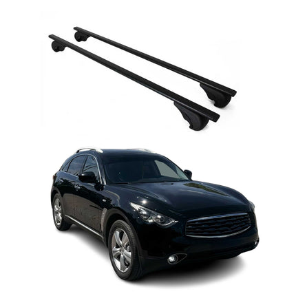 Dachträger Grundtäger für Infiniti FX 2003-2008 75kg Metall Schwarz 2 tlg