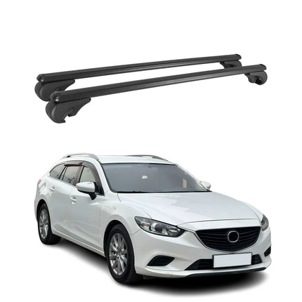 Dachträger für Mazda6 Sport Kombi 2012-2025 Gepäckträger Aluminium Schwarz 2x