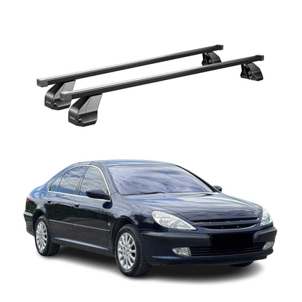 Menabo Dachträger Grundtäger für Peugeot 607 2005-2010 FL 75kg Stahl Schwarz 2x