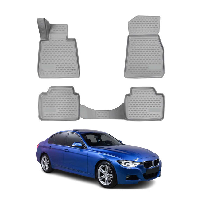OMAC Gummimatten Fußmatten für BMW 4er F32 Coupe F36 Gran Coupe 2013-2021 Grau