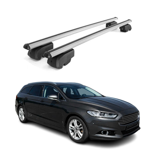 Dachträger Gepäckträger für Ford Mondeo mk5 Turnier 2014-22 ABE Alu Grau 2x