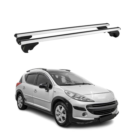 Dachträger Grundtäger für Peugeot 207 Kombi 2007-2012 75kg Alu Silber 2 tlg