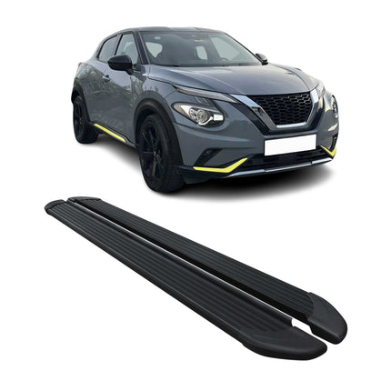 Seitenschweller Trittbretter Schweller für Nissan Juke II 2019-2026 Alu Schwarz