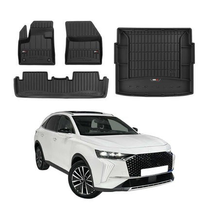 OMAC Fußmatten & Kofferraumwanne Set für DS7 Crossback / DS 7 2017-2026 TPE 5tlg
