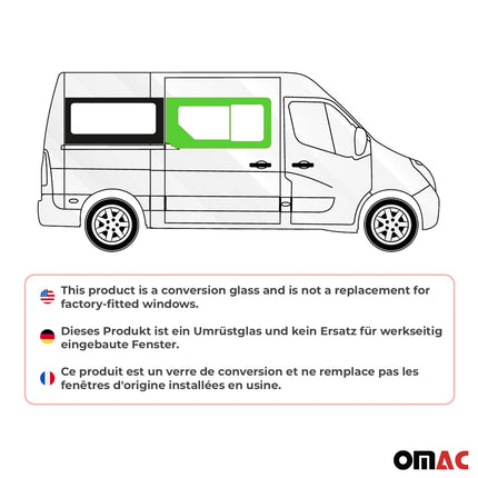 Seitenfenster Schiebefenster für Opel Movano 2010–2021 Sicherheitsglas Rechts L1