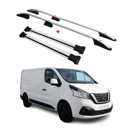 Dachreling + Dachträger für Nissan NV300 2016-2021 Kurzer Radstand Alu Silber 4x