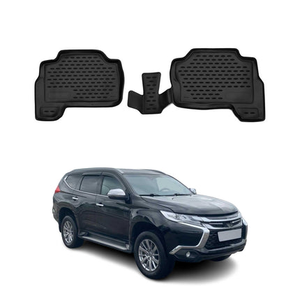 OMAC Gummimatten Fußmatten für Mitsubishi Pajero Sport 2016-2026 TPE Schwarz 2x