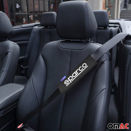SPARCO Gurtschoner Gurtpolster Sicherheitsgurt Gurtschutz Autogurt Schwarz 2x