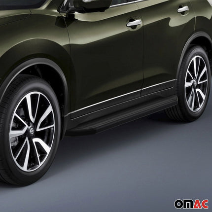 Trittbretter Seitenschweller für Nissan X-Trail 2007-2015 Alu Schwarz ABE