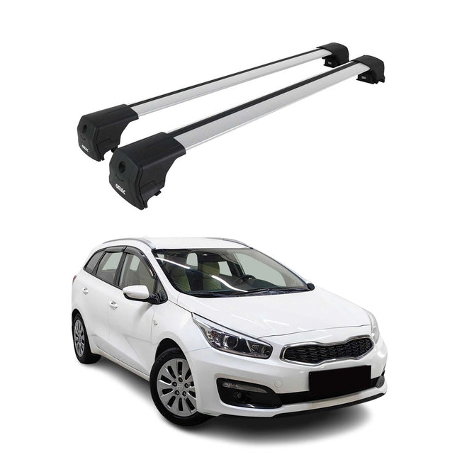 Dachträger Grundtäger für Kia Ceed Kombi 2012-2018 75kg Aluminium Silber 2 tlg