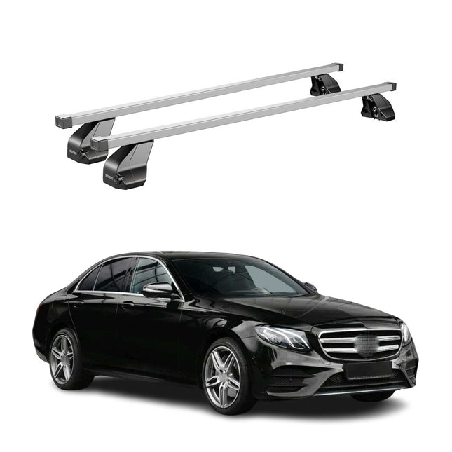Menabo Dachträger für Mercedes E Klasse W213 Limo 2016-2023 75kg Stahl Silber 2x