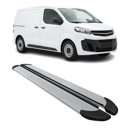 Seitenschweller Trittbretter Schweller für Opel Vivaro C 2019-2026 L1 Alu Grau