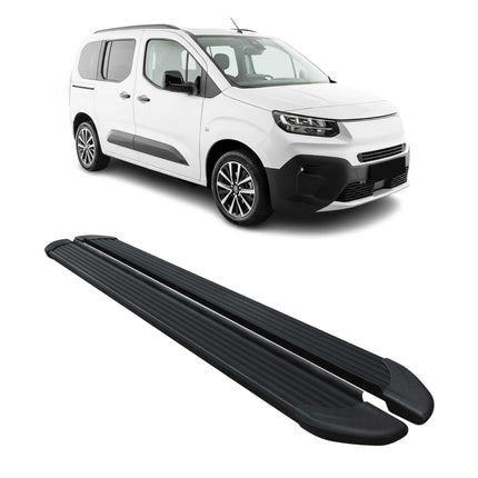 Trittbretter Seitenschweller für Fiat Doblo 2022-2026 Kombi L1 Alu Schwarz 2 tlg