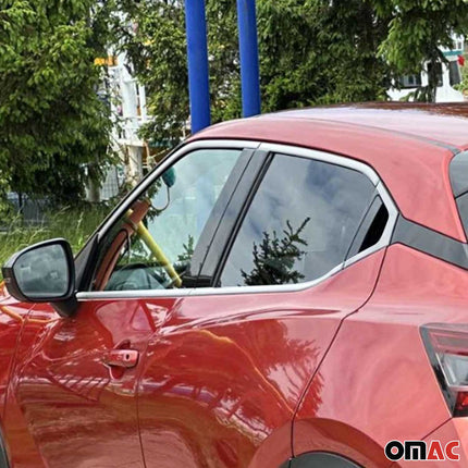 Fensterleisten Zierleisten für Nissan Juke 2019-2026 Gebürstet Edelstahl 10tlg