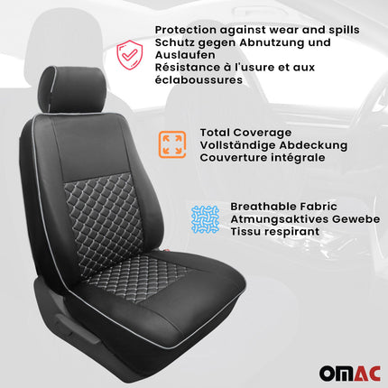 Sitzbezüge Schonbezüge für Ford Transit 2000-2014 Kunstleder Schwarz Weiß