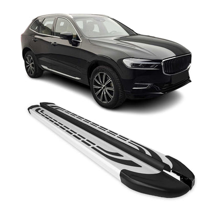 Trittbretter Seitenschweller Seitenbretter für Volvo XC60 2018-2026 Alu Grau 2x