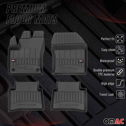 OMAC Gummi Fußmatten für Toyota Prius PHV Prime 2015-2024 Premium TPE Schwarz 4x