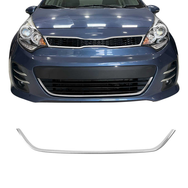 Kühlergrill Leisten Grillleisten für Kia Rio Schrägheck Limo 2011-2017 Chrom