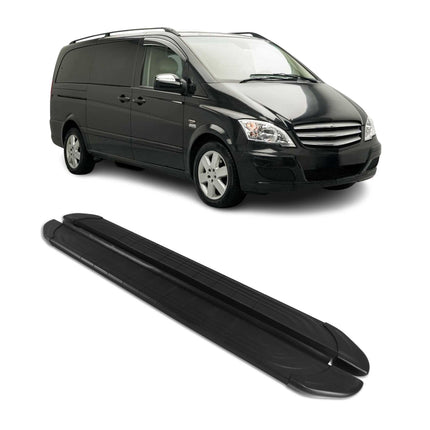 Trittbretter Seitenschweller für Mercedes Vito W639 2003-2014 L3 Alu Schwarz