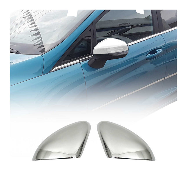 Spiegelkappen Spiegelabdeckung für Ford Fiesta 2017-2021 Edelstahl Chrom 2tlg