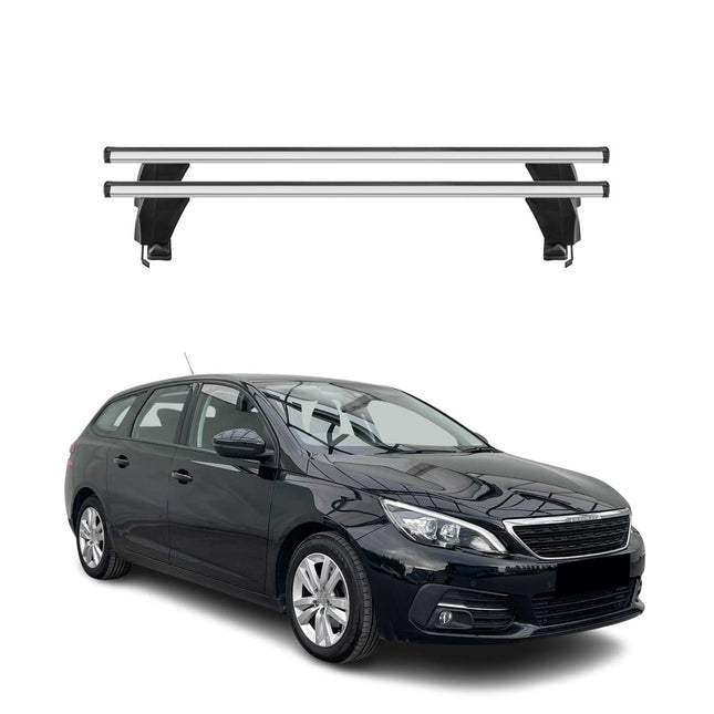 Menabo Dachträger Grundtäger für Peugeot 308 Kombi 2013-2021 50kg Alu Silber 2x