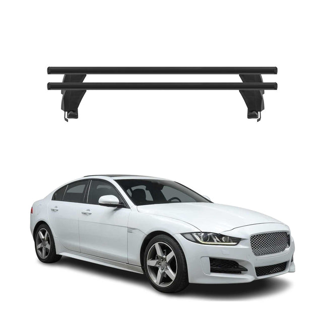 Menabo Dachträger Grundtäger für Jaguar XE 2015-2019 50kg Alu Schwarz 2 tlg