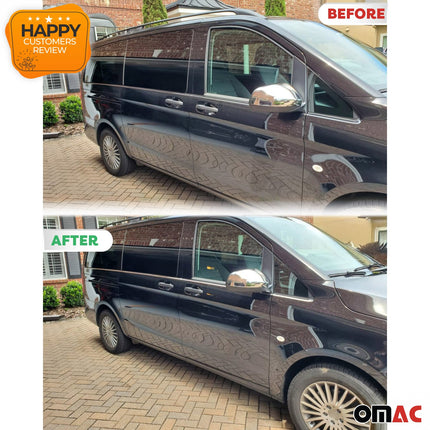 Fensterleisten Zierleisten für Mercedes Vito W447 2014-2026 Edelstahl Chrom 8tlg