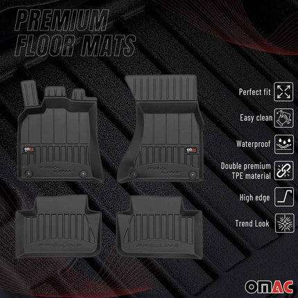 OMAC Gummi Fußmatten für Porsche Macan 95B 2014-2024 Premium Gummi Schwarz 4tlg
