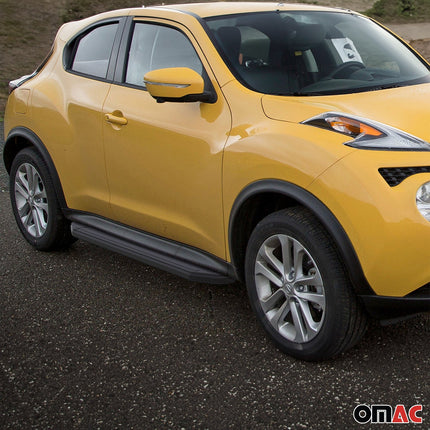 Trittbretter Seitenschweller für Nissan Juke 2010-2016 Alu Schwarz ABE