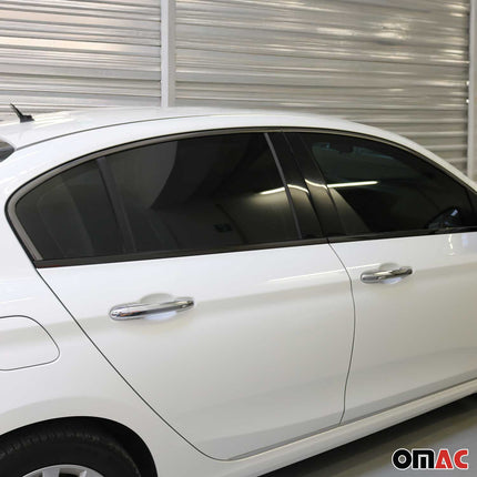 Fensterleisten Zierleisten für Fiat Tipo Limo 2015-2026 Edelstahl Dunkel 4tlg