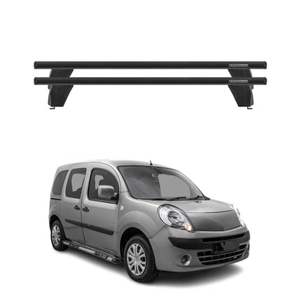 Menabo Dachträger für Renault Kangoo Express 2007-2026 75kg Alu Schwarz 2x
